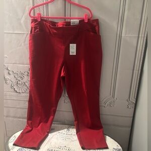NWT Croft & Barrow Women’s Plus Stretch Pants in a Crimson Color, Size 20W